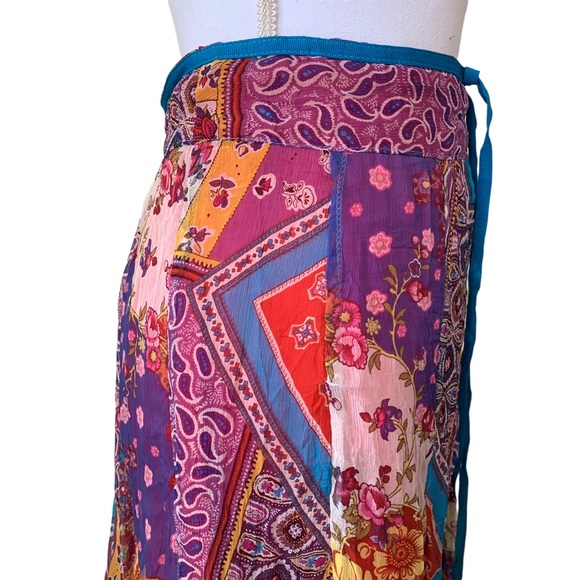 GEFF GALLANO SILK LACE FLORAL SPRING MAXI SKIRT - Picture 10 of 14